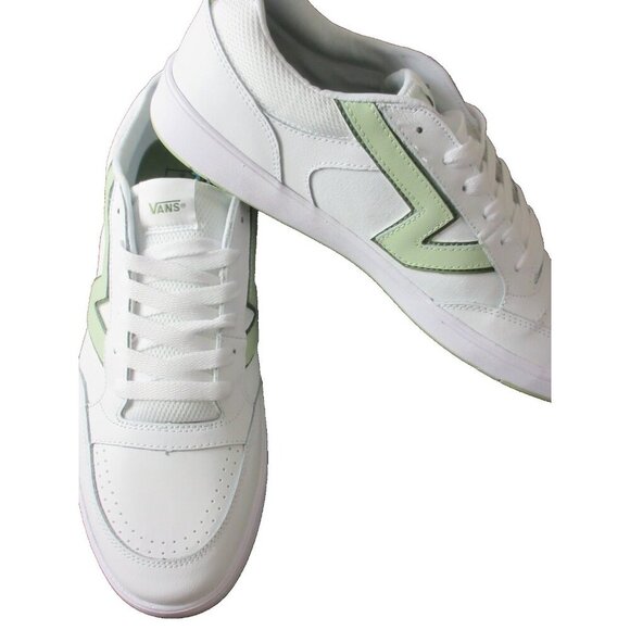 Vans Men's Lowland Cc Sport White Light Green Leather Skate Shoes Sizes NIB - Picture 4 of 5